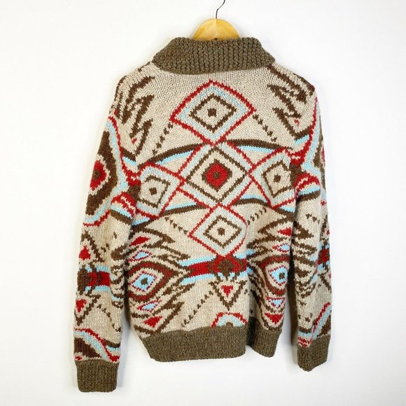 Faherty cowichan huron Patterned Cardigan zip Sweater - Picture 2 of 5